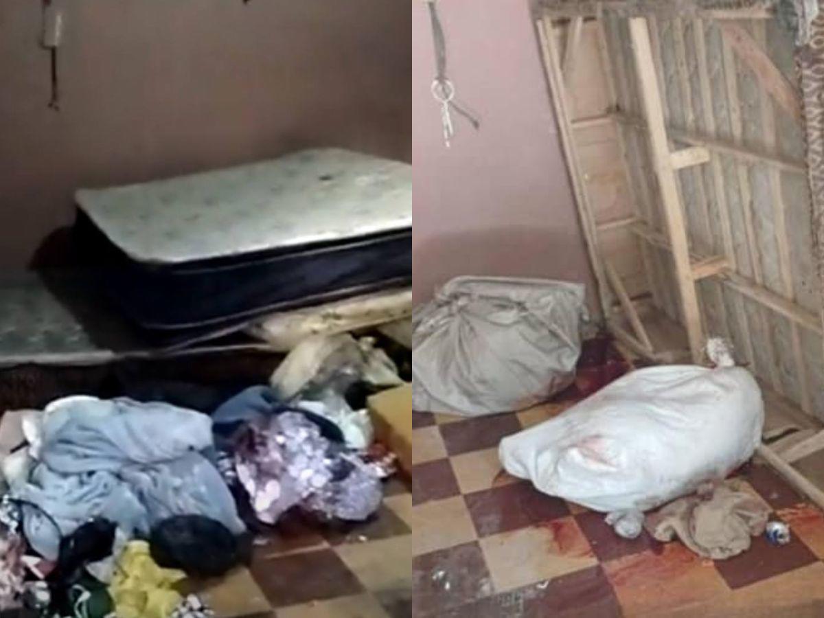 Ropa tirada y sangre: así era la cuartería donde hallaron dos cuerpos encostalados bajo una cama