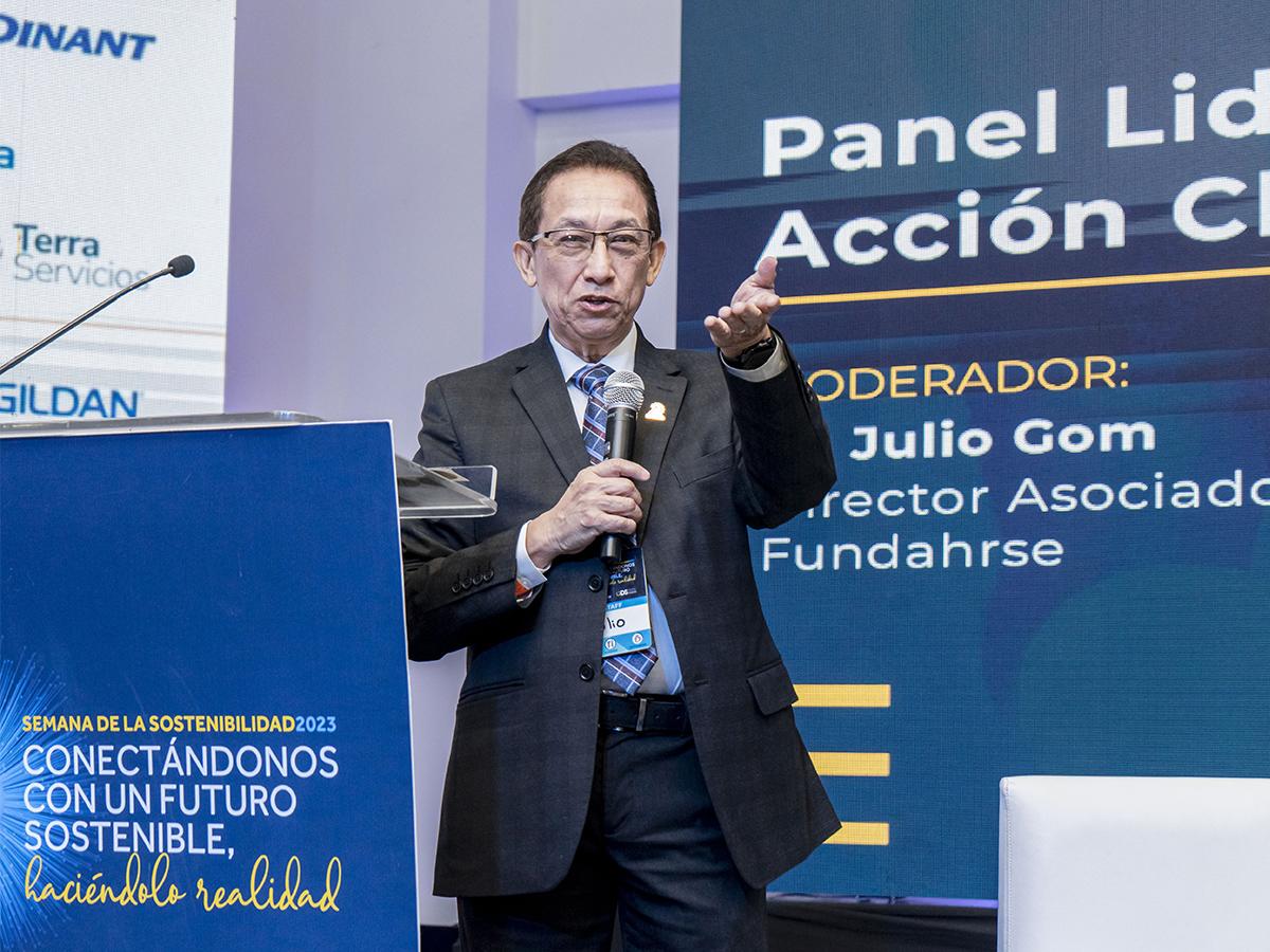 <b>Julio Gom</b>, director asociado de proyectos de Fundahrse, siendo parte del foro Acción Climática enfocada en los avances de los Objetivos de Desarrollo Sostenible de la Agenda 2030.