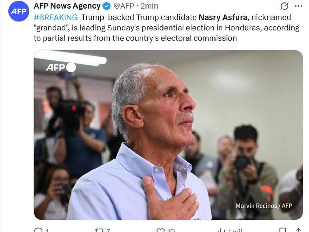 Medios internacionales informan ventaja de Asfura en primeros resultados electorales