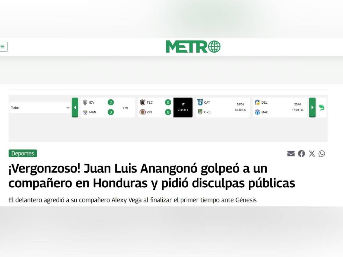 Vergonzoso: Lo que dice la prensa internacional ante la cachetada de Anangonó contra Alexy Vega Vergonzoso: Lo que dice la prensa internacional ante la cachetada de Anangonó contra Alexy Vega