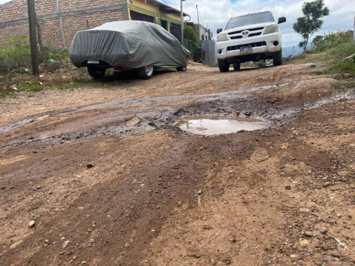 Calles destruidas complican la vida de familias en Monte de Los Olivos