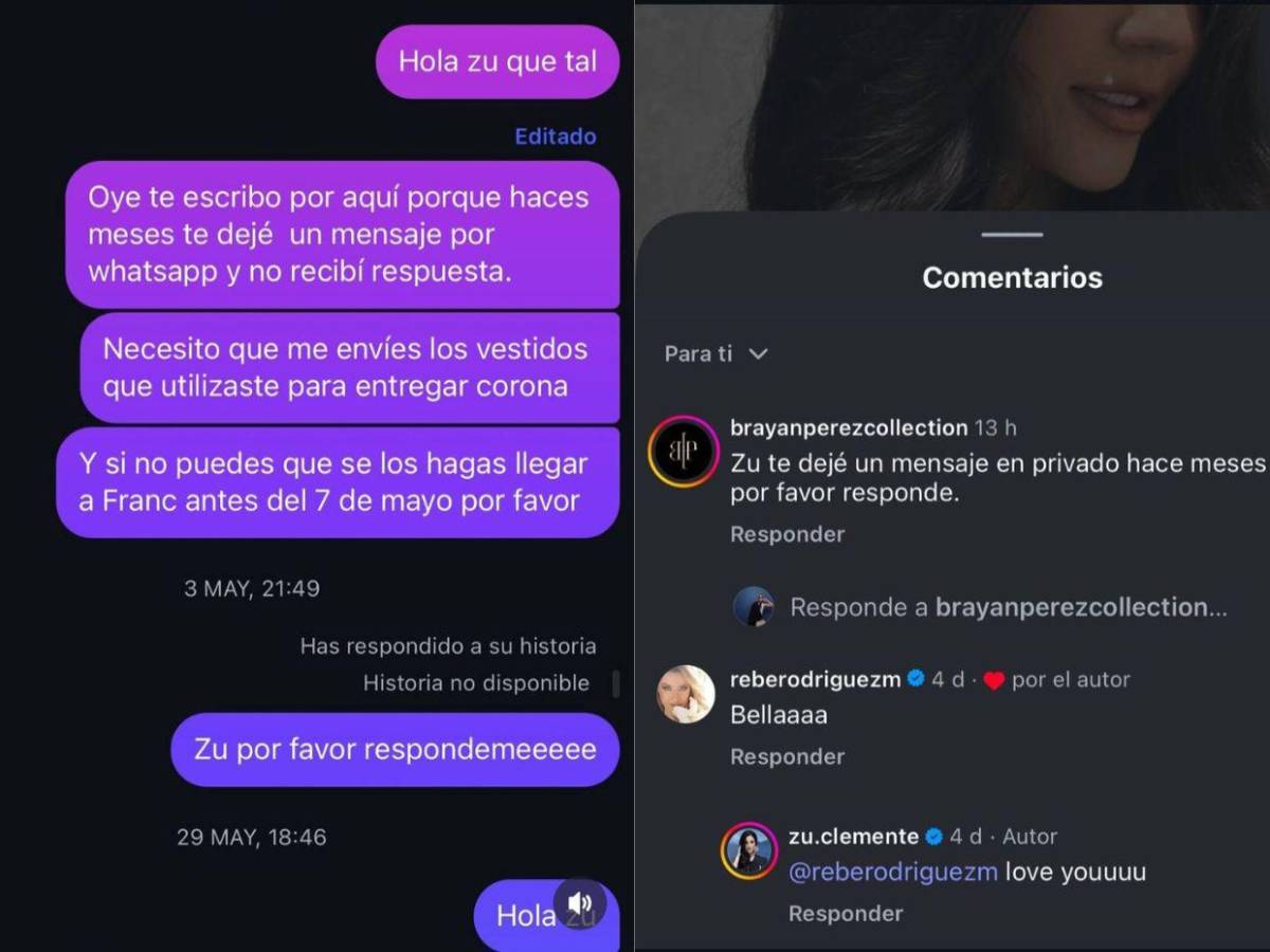 Señalan a Zu Clemente de no devolver vestidos de diseñador que le prestaron