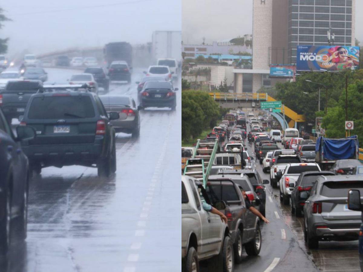 Con neblina y calles colapsadas: así amaneció la capital este lunes ante las leves lluvias