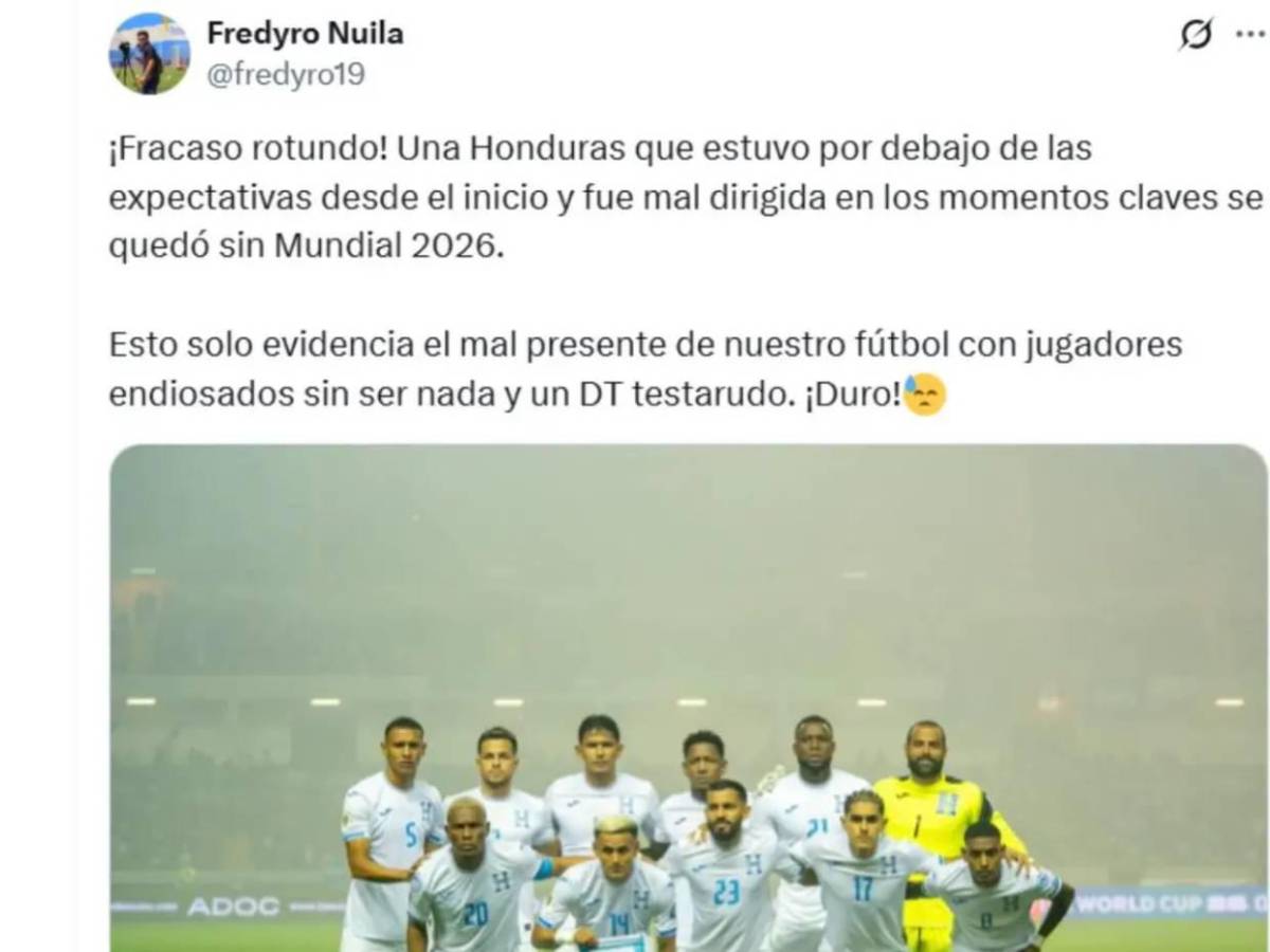Lo que dicen los medios y periodistas tras fracaso de selección de Honduras
