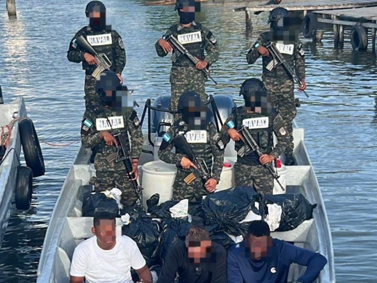 Capturan a tres colombianos con supuesta cocaína  valorada en más 150 millones de lempiras