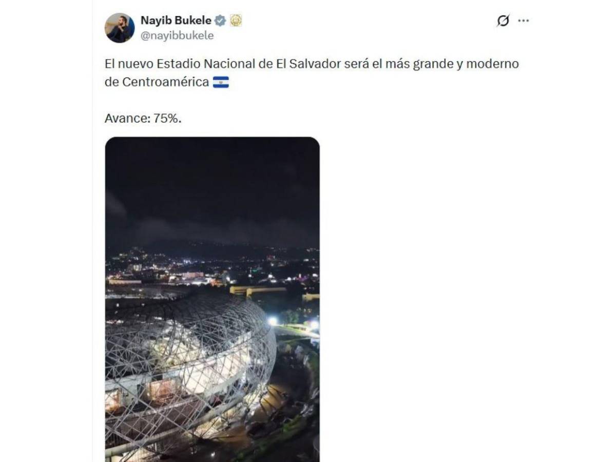 Mejor estadio de Centroamérica: Bukele presume avances en el nuevo recinto de El Salvador
