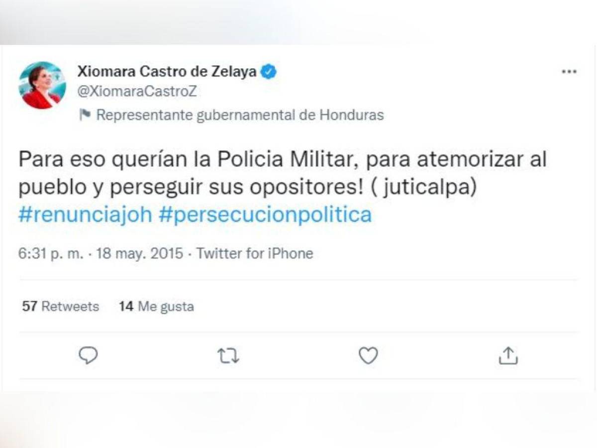 Este es el tweet que compartió la presidenta Xiomara Castro.