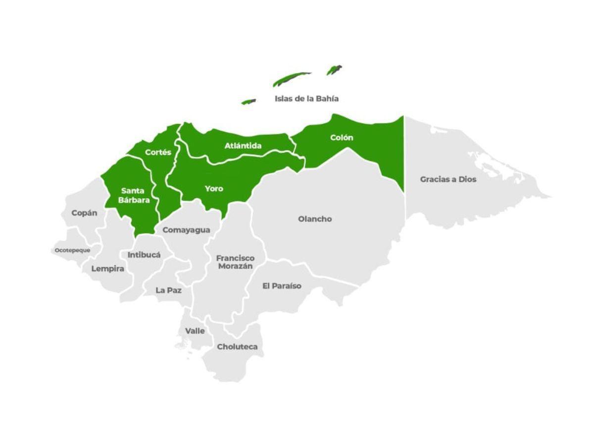 Alerta verde en seis departamentos de Honduras por ingreso de frente frío