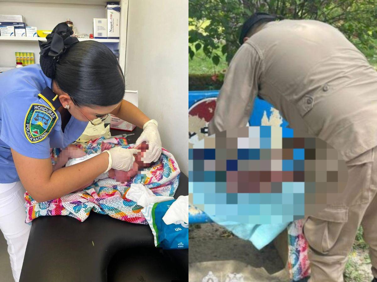 Lo abandonaron en una banca: rescatan a bebé con el cordón umbilical en Choloma