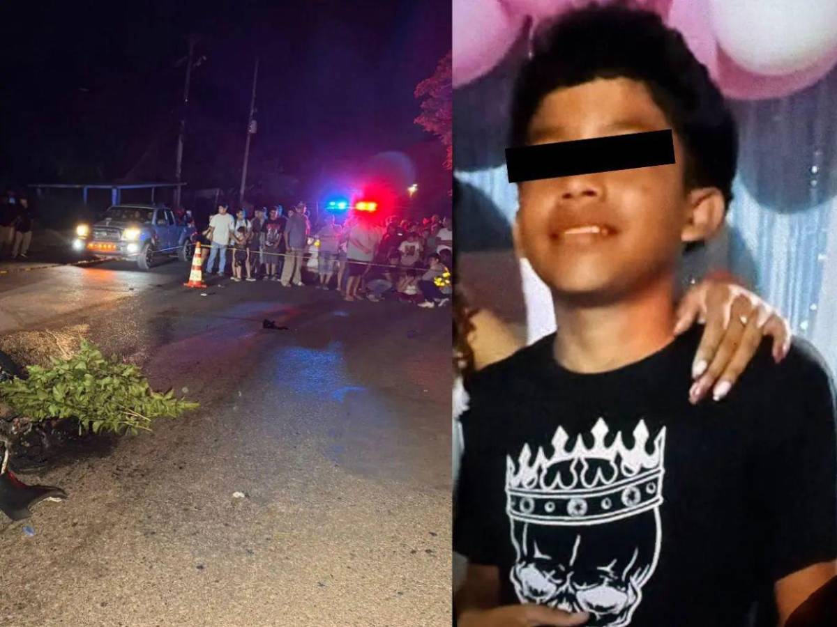 Franklin Urbina, de 15 años, murió carbonizado tras accidentarse en su motocicleta en Cortés