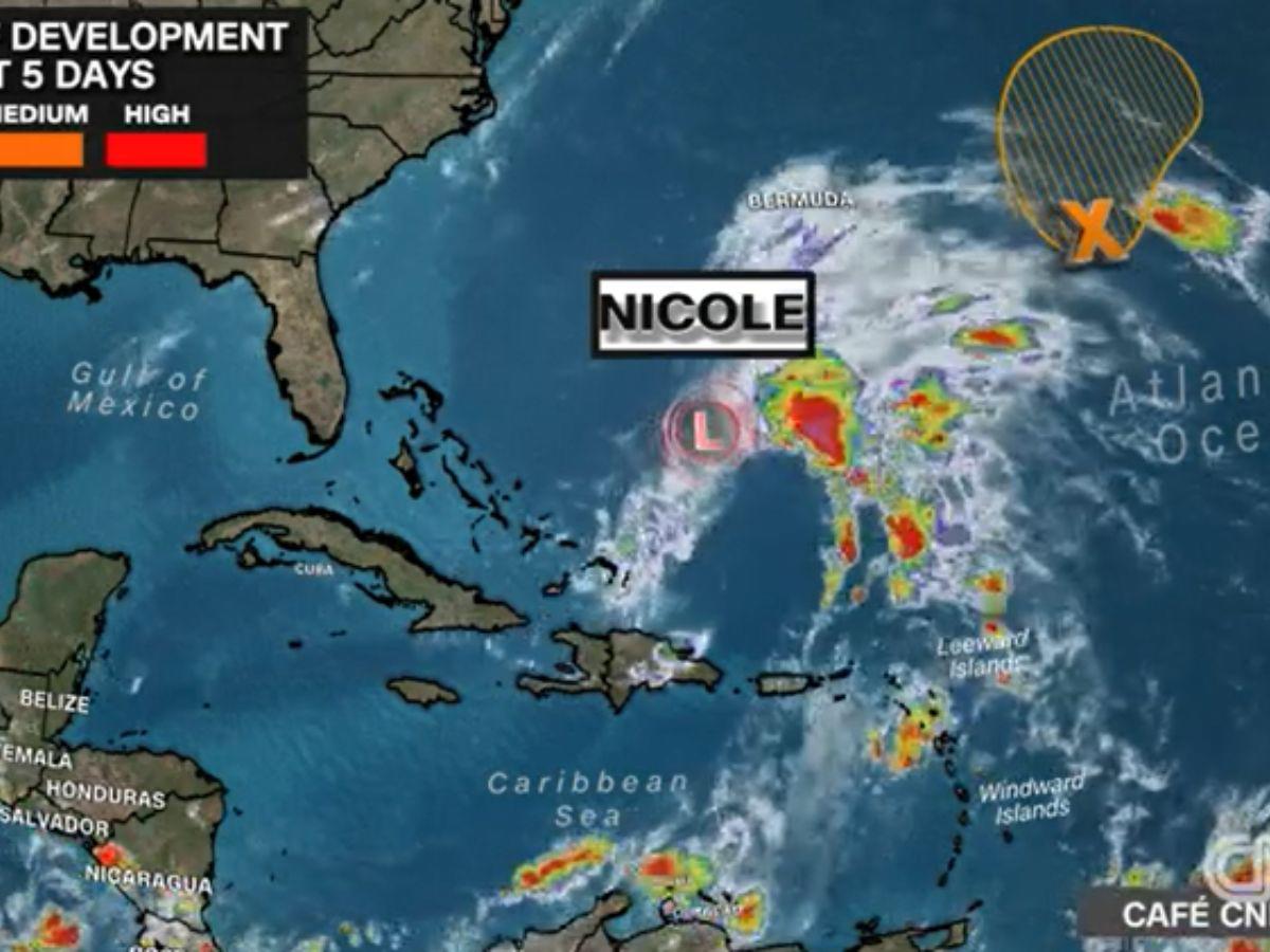 Se forma tormenta tropical Nicole en el Atlántico y podría convertirse en huracán