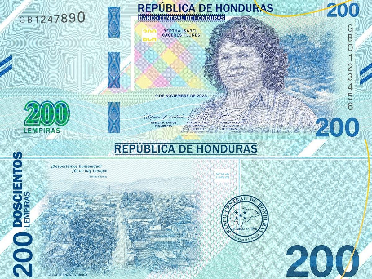 EN FOTOS: así luce el nuevo billete de 200 lempiras con el rostro de Bertha Cáceres
