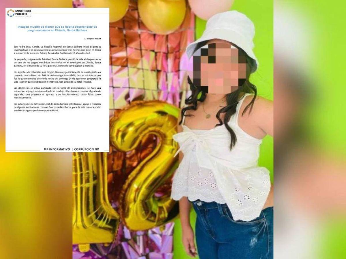 Inspeccionan juego mecánico del que cayó Britany Fernández, niña muerta en Santa Bárbara