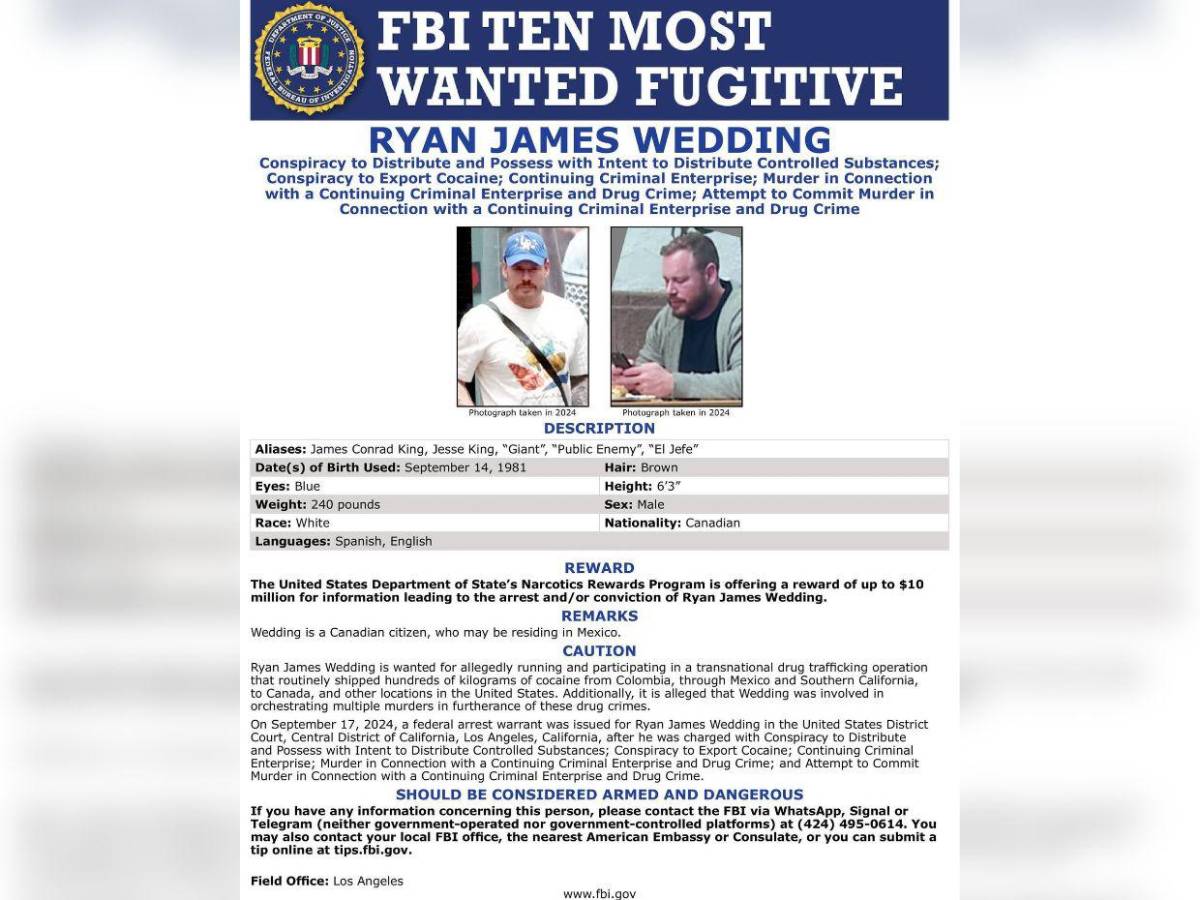 Sin El Mencho, así queda la lista de los más buscados por Estados Unidos