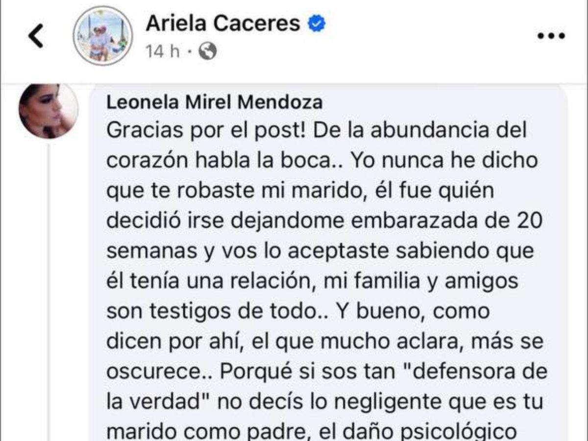 Ariela Cáceres protagoniza pelea con expareja de Dennis Andino en redes: “Me dejó embarazada”
