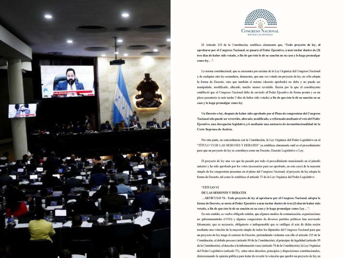 Qué dice el documento que justifica “no ratificar el acta de sesión” donde se votó por el decreto del CAF