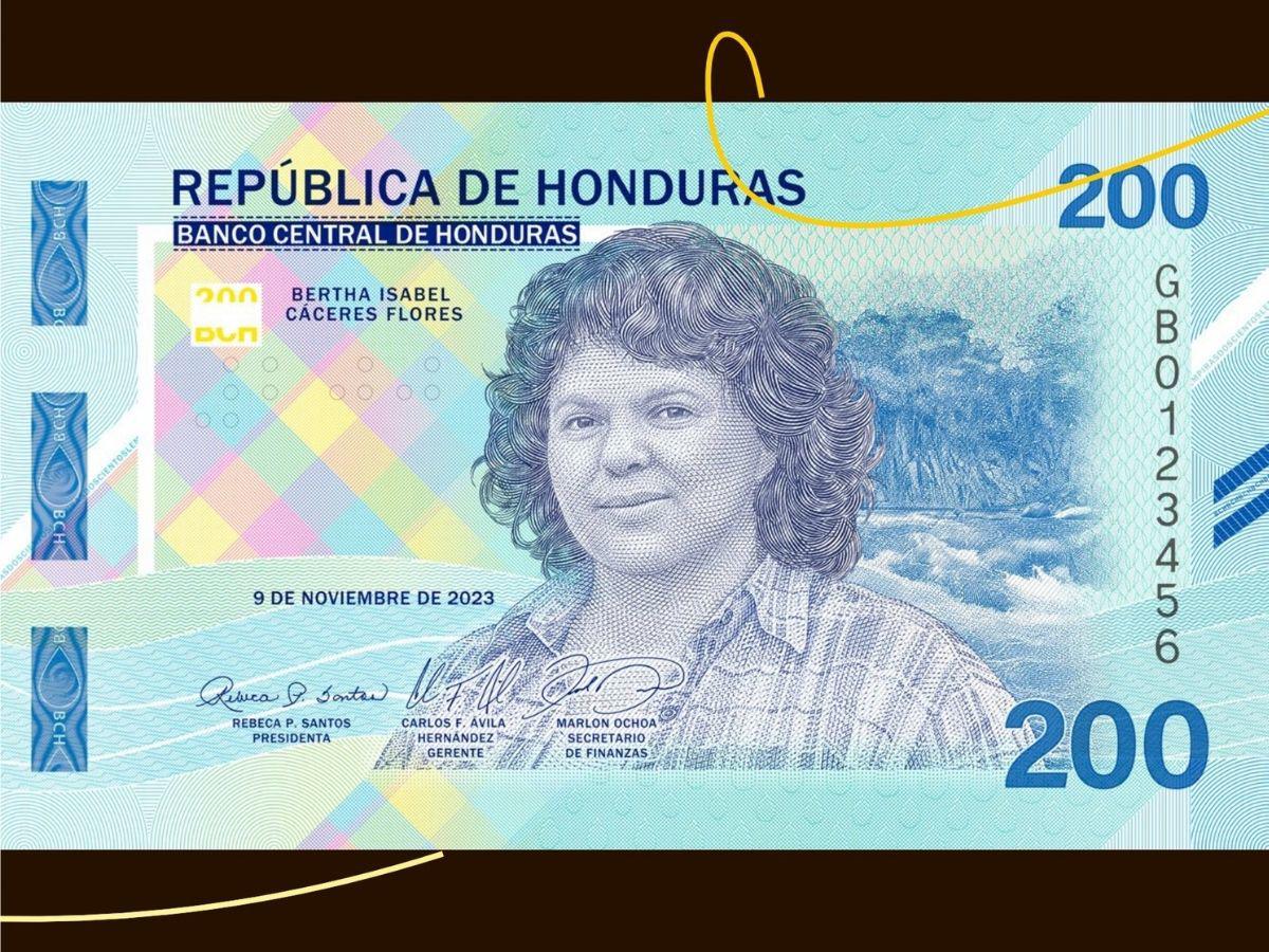EN FOTOS: así luce el nuevo billete de 200 lempiras con el rostro de Bertha Cáceres