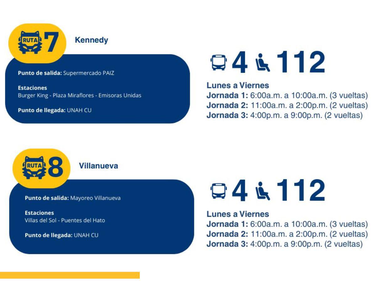 ¿Cuáles son las rutas, horarios y estaciones del transporte gratuito de la UNAH-CU?