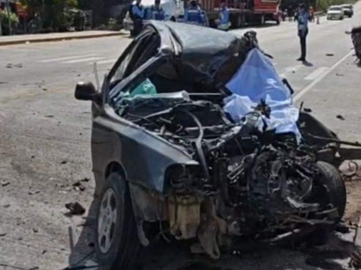 La víctima sufrió un fuerte impacto en el rostro: mortal accidente entre bus y turismo en Morocelí