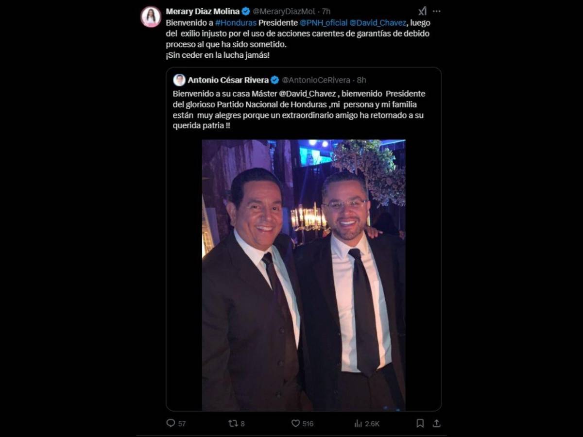 Con fotos del recuerdo, líderes nacionalistas le dicen “bienvenido a casa” a David Chávez