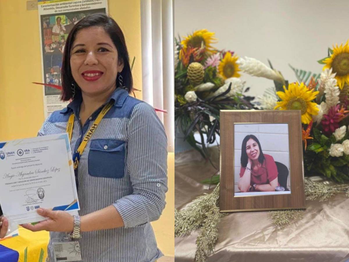Rinden homenaje a Angie Sánchez, docente que fue hallada muerta en La Ceiba