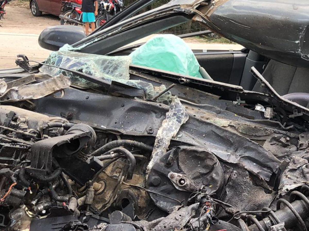 La víctima sufrió un fuerte impacto en el rostro: mortal accidente entre bus y turismo en Morocelí