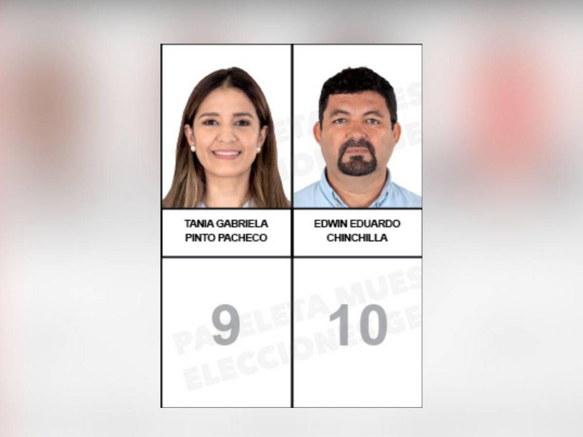 Papeleta con los rostros de los candidatos a diputados nacionalistas que buscan un curul en el CN