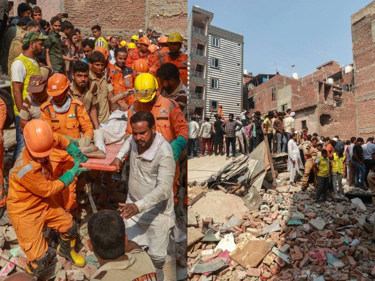 Búsqueda de cuerpos y daños estructurales: imágenes tras derrumbe en India