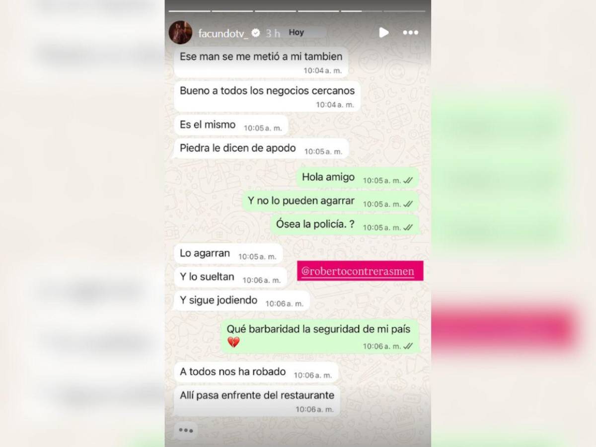 Cuadro a cuadro: asaltan negocio de Facundo Caballero en San Pedro Sula