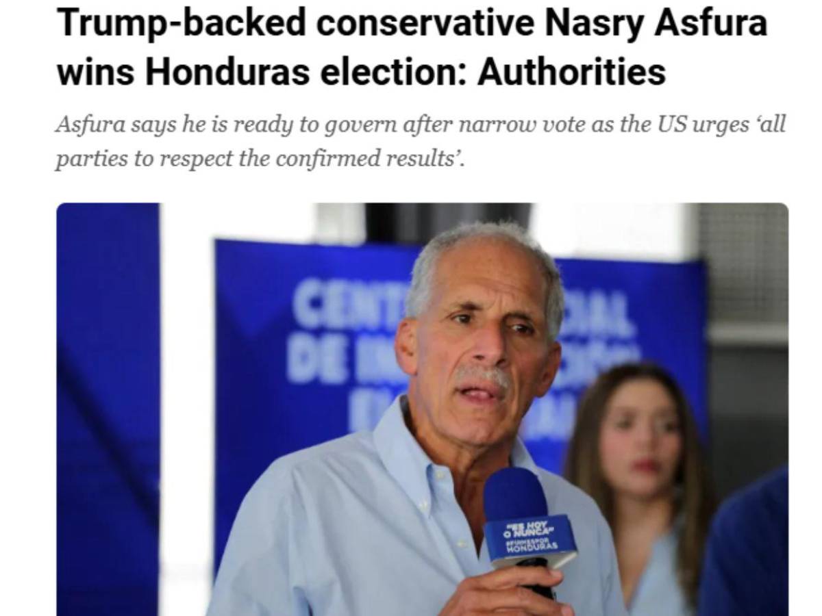 Medios internacionales informan al mundo sobre Nasry Asfura nuevo presidente electo de Honduras