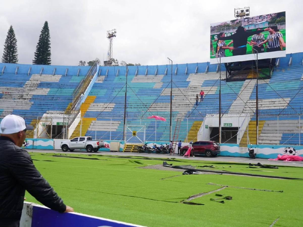 Un lujo total: Así quedó la moderna pantalla gigante en el estadio Nacional de Honduras
