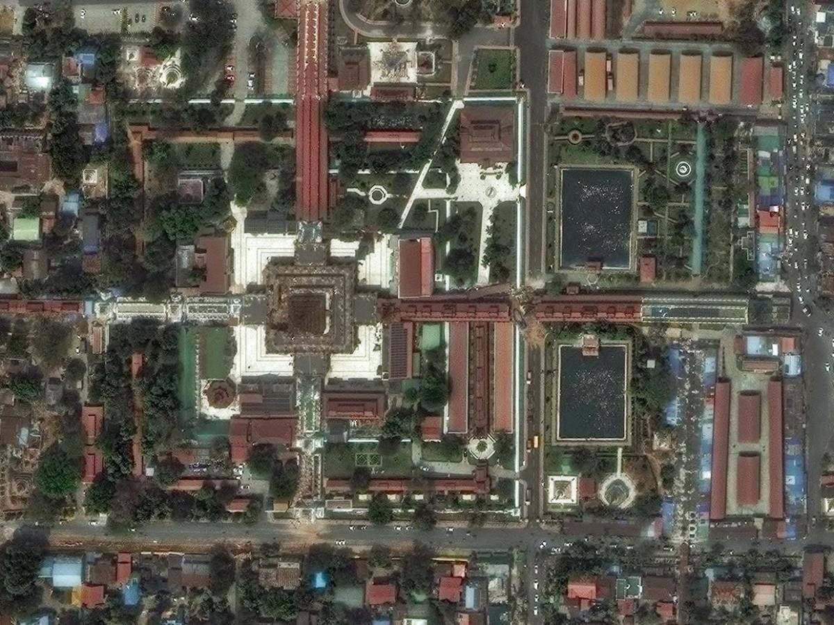 Imágenes aéreas de los destrozos que dejó el terremoto en Birmania