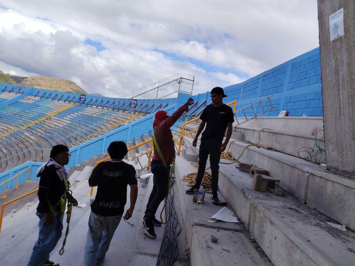 Así está quedando el Estadio Nacional de Tegucigalpa con las nuevas luces y pantalla gigante