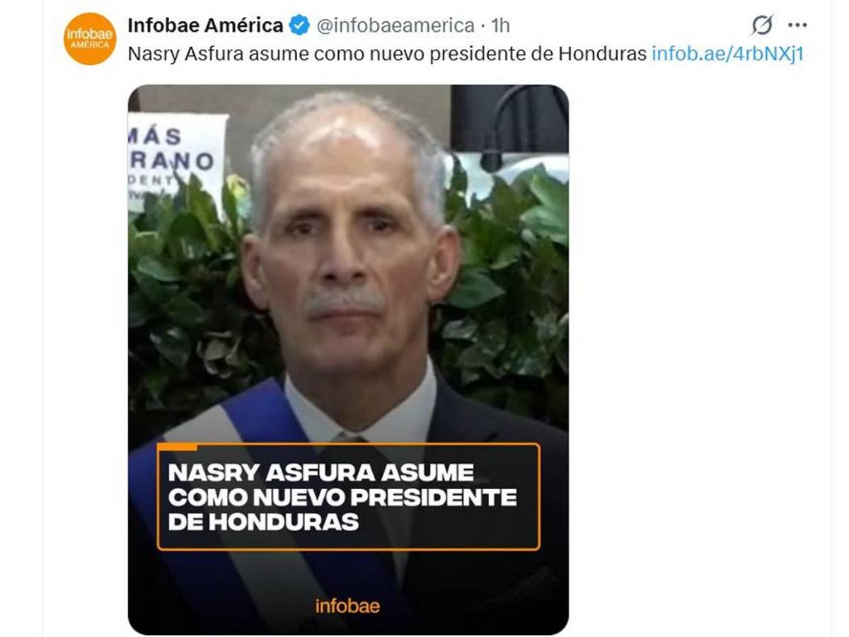 Medios internacionales publican toma de posesión de Nasry Asfura en Honduras