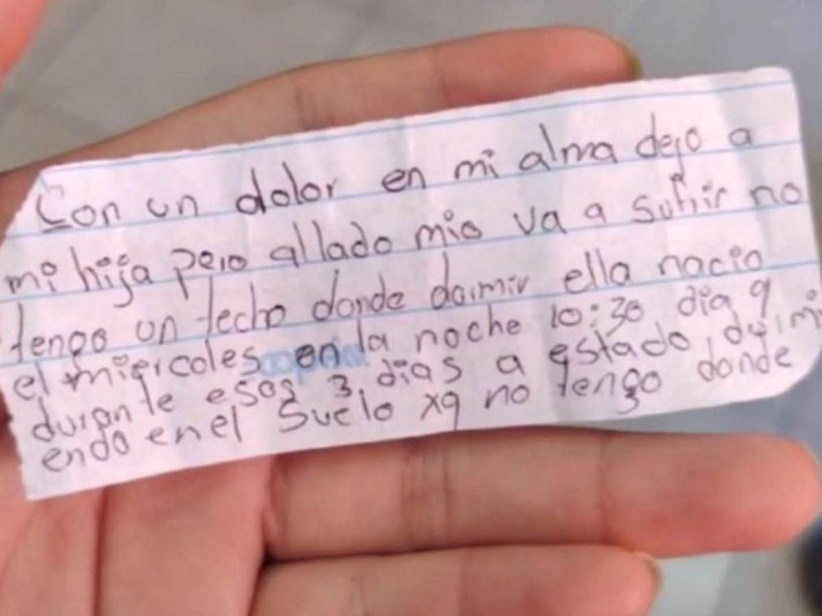 No puedo mantenerla: mensaje que dejaron en recién nacida abandonada en la Ermita