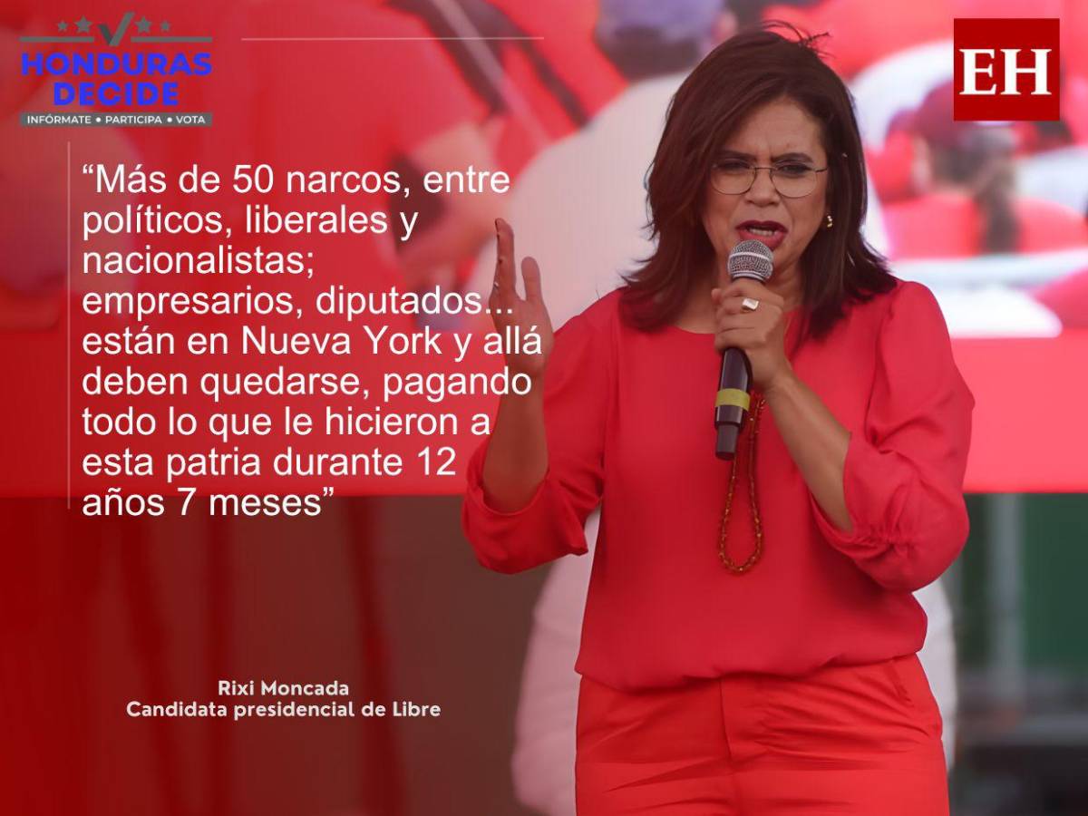 Nasralla y Asfura son los de la narcodictadura: las frases de Rixi Moncada en la Villa Olímpica