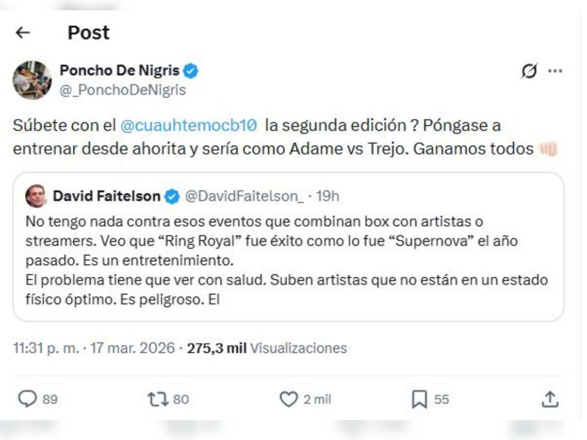 David Faitelson acepta una pelea de boxeo con Cuauhtémoc Blanco, pero con una condición