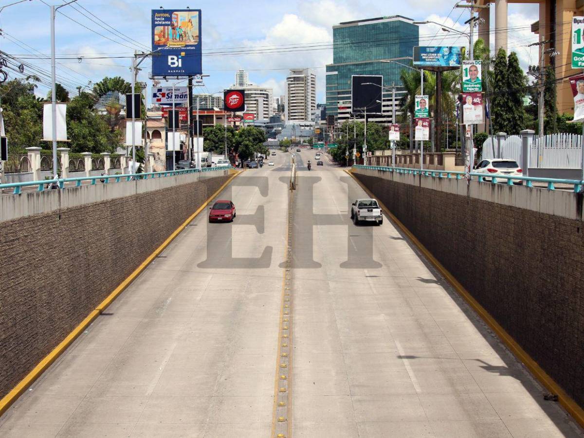 Sin tráfico y en total silencio: así lucen las calles de la capital esta Semana Morazánica