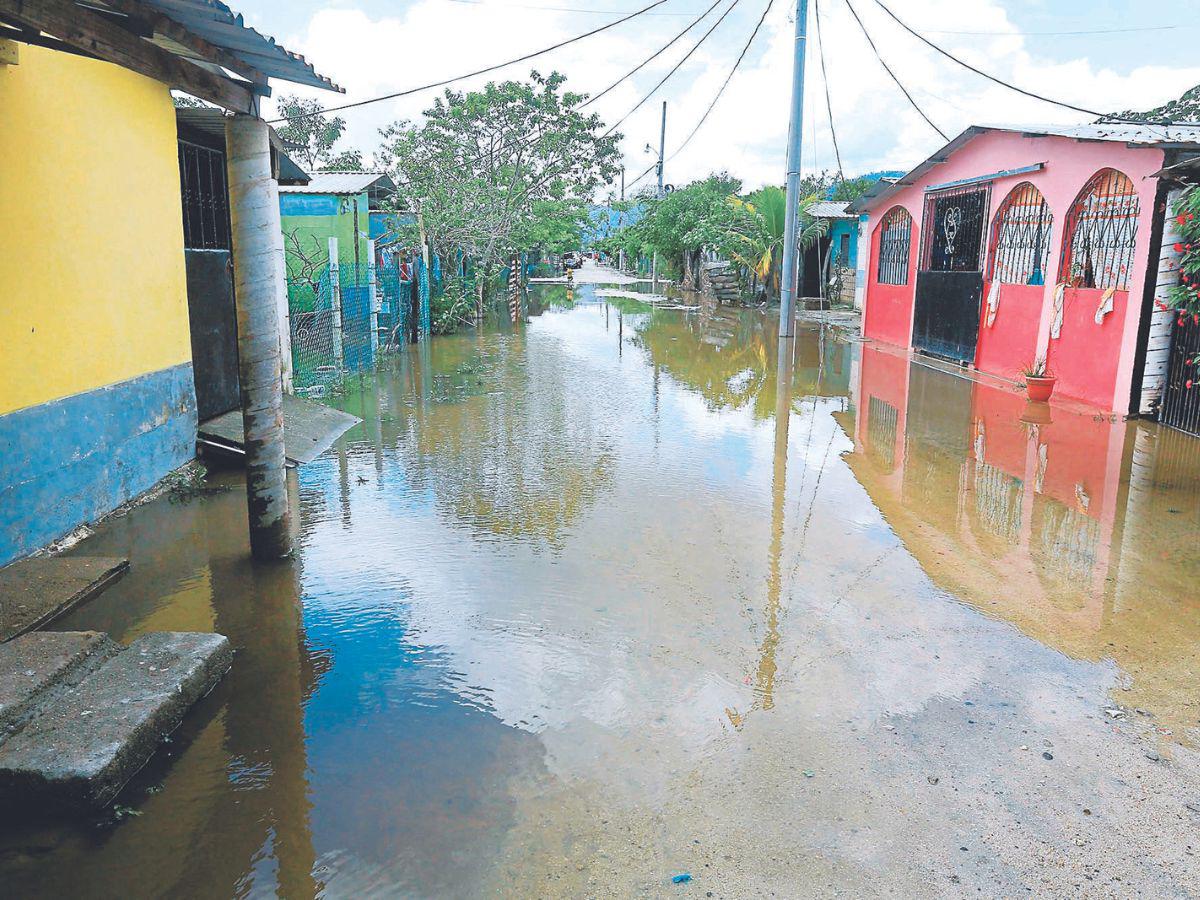 Las zonas bajas de Choloma, las más afectadas con las lluvias que caen desde el fin de semana.