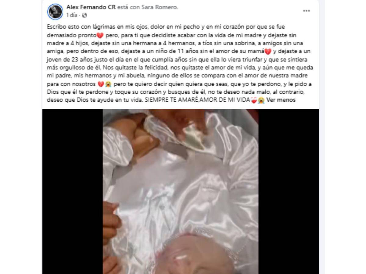 Yo te perdono y le pido a Dios que busques de Él: mensaje de joven al asesino de su madre en Olancho