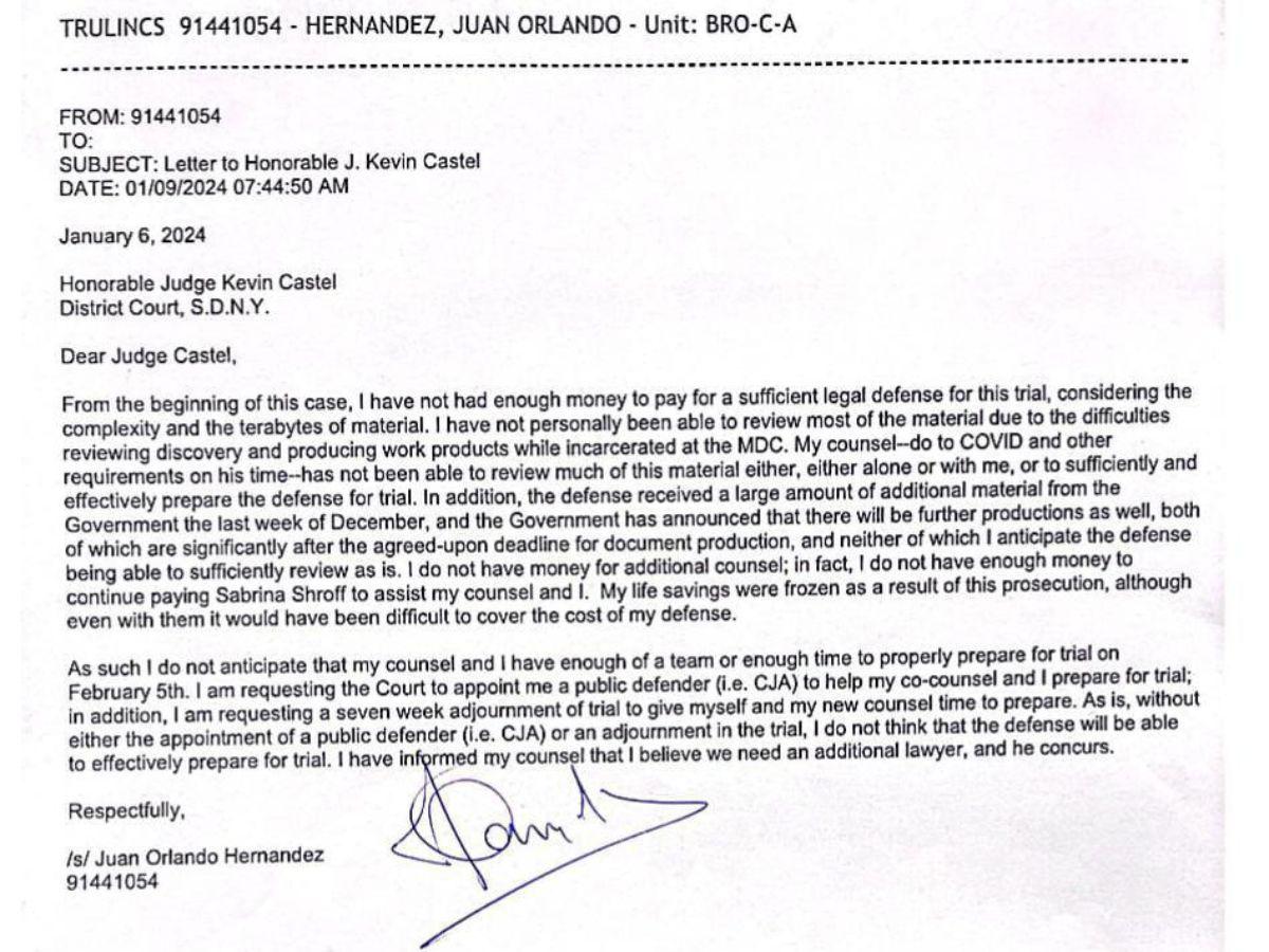 En directo: Juicio de Juan Orlando Hernández