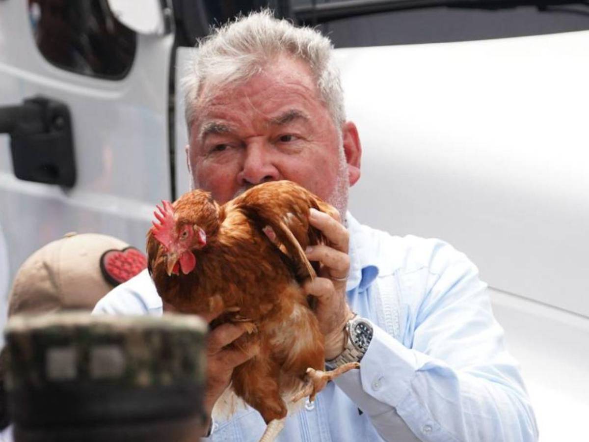 Entre bailes y un pollo en manos: Roberto Contreras se suma a los desfiles patrios en SPS