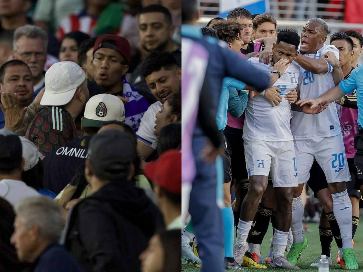 No se vio en TV: Peleas en las gradas del Honduras vs México e intrusos en la cancha