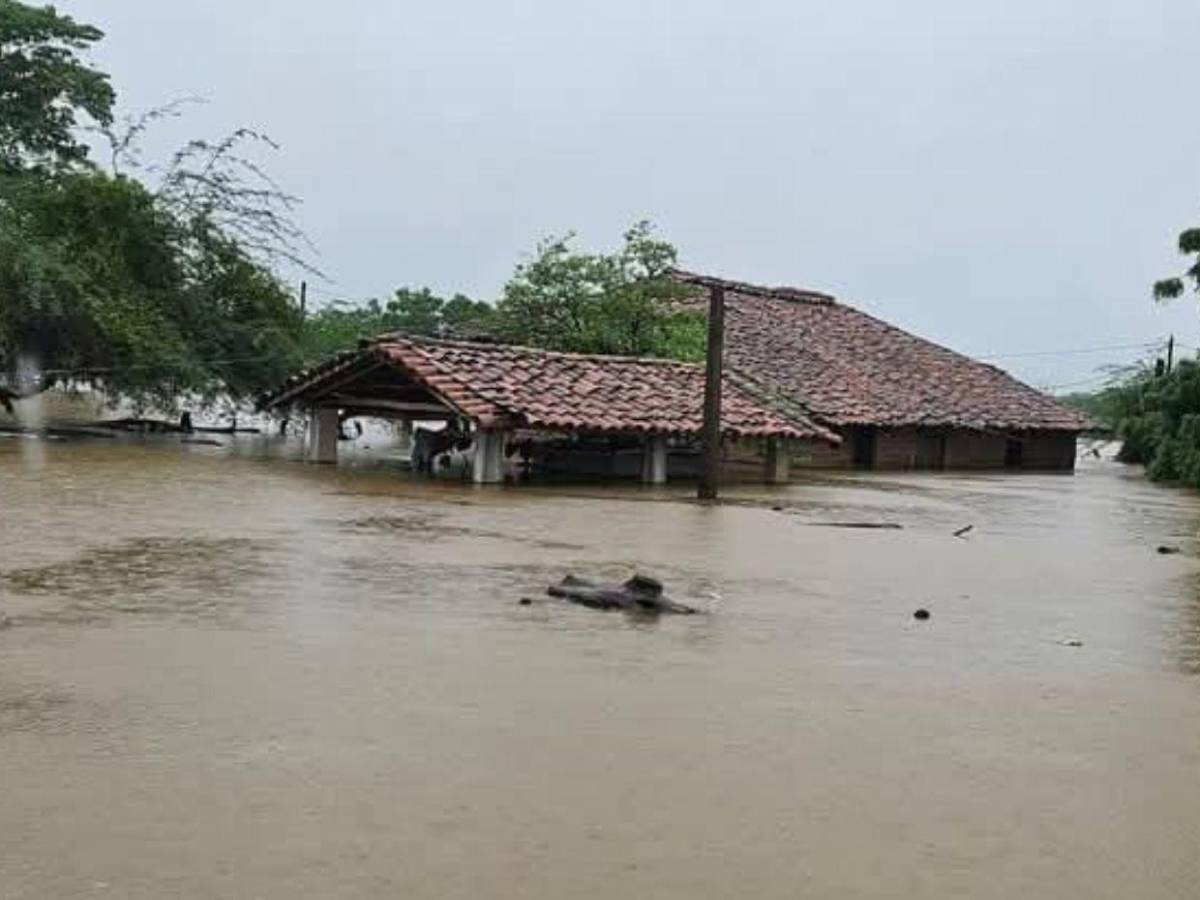 El Cubulero bajo el agua tras lluvias recientes; son al menos 63 viviendas inundadas