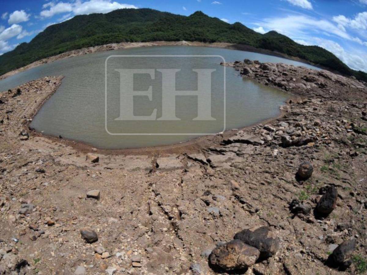 Imagen que preocupa: surge una isla en medio de la represa La Concepción ante sequía