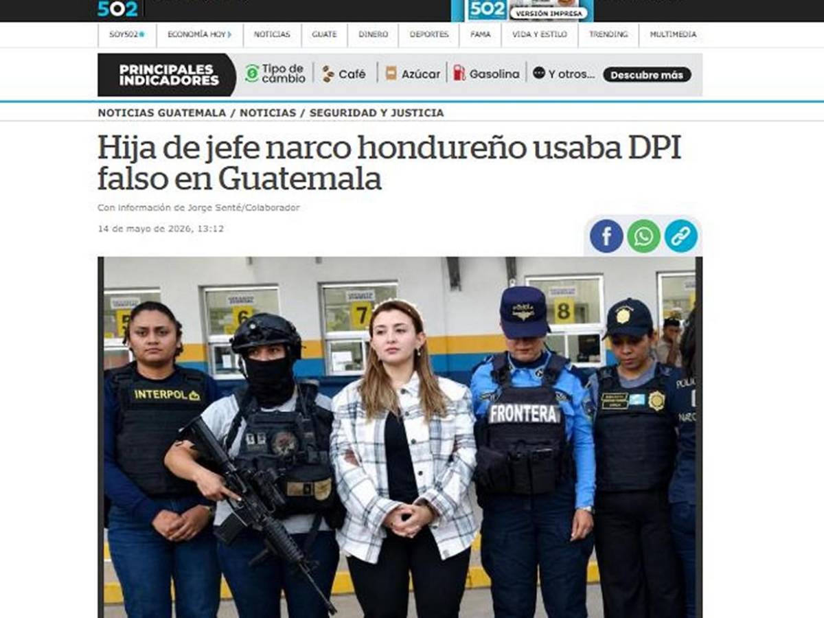 Expulsan a hondureña: Así informó Guatemala la captura de Yosary Valle cerca de la capital chapina