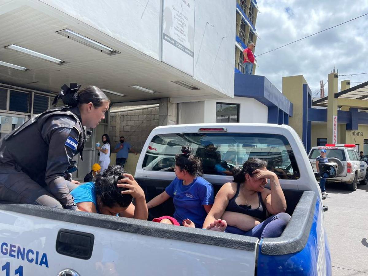 Algunas heridas fueron trasladadas en patrullas.