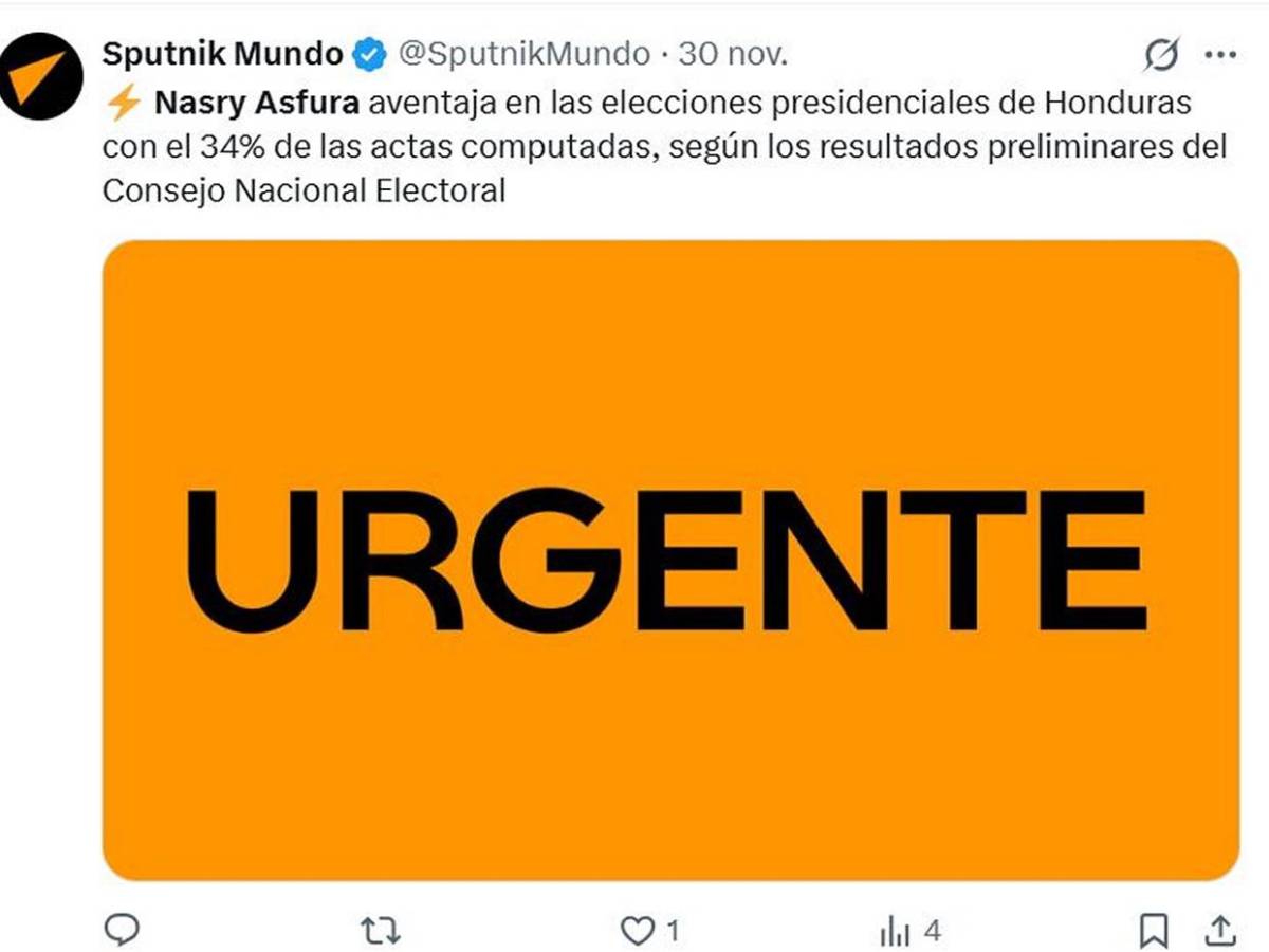 Medios internacionales informan ventaja de Asfura en primeros resultados electorales