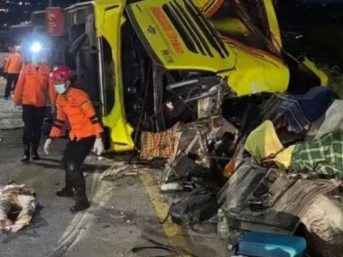 Tragedia en Indonesia: unos 16 muertos deja choque entre un autobús y camión cisterna