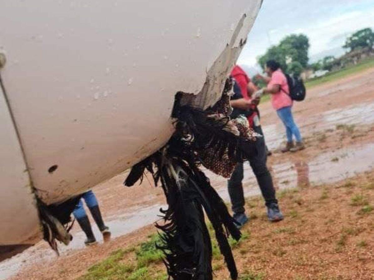 La parte delantera de la aeronave quedó destruida.